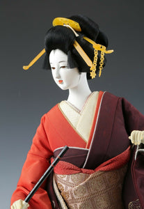 Beautiful Japanese Vintage Geisha Doll -The Happiness Flute- 55cm