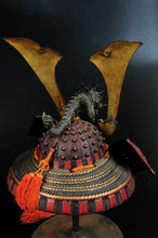 Japanese Samurai Kabuto Helmet -dragon red helmet with a mask- Genji Tsushima