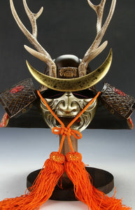 Vintage Samurai Helmet -shikanosuke kabuto with a mask- Tsushima