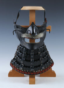 Vintage Japanese Samurai Mask Helmet -Wearable Menpo- Tushima