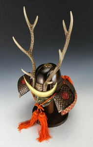 Vintage Samurai Helmet -shikanosuke kabuto with a mask- Tsushima