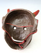 Old Vintage Japanese Red Power Noh Mask -Han nya- Paper Clay Nice Product