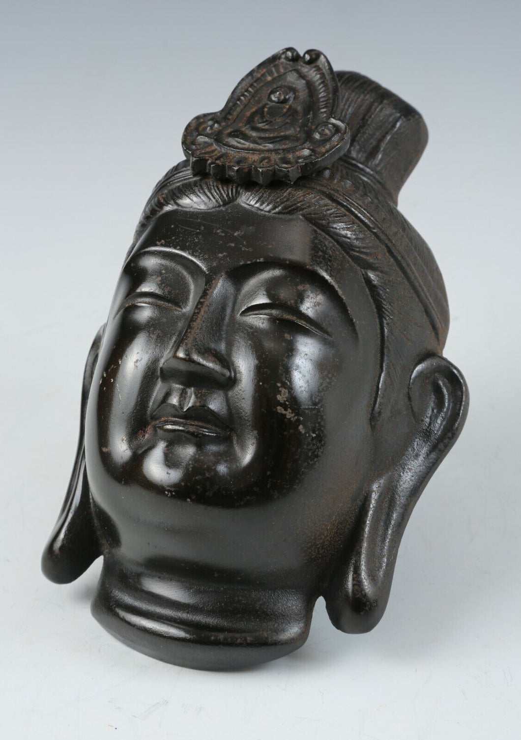 Old Vintage Japanese Buddhism Bronze Mask -Holy Kannon- 観音