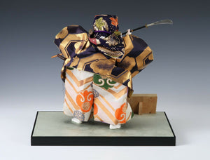 Old Vintage Japanese Legendary Buddhism Soldier Samurai Doll -Benkei-