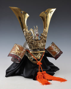 Japanese Samurai Helmet -Dragon and Hawk Deco Kabuto with a mask-