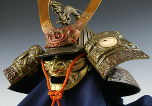 Samurai Helmet -Genji Tametomo Zuisho Kabuto with a Mask- Rare 為朝