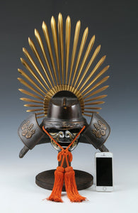 Japanese Vintage Samurai Helmet -Hideyoshi Kabuto with a mask-  Age of Samurai