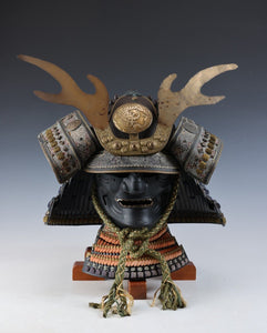 Japanese Old Vintage Samurai Wearable Kabuto Helmet with a BONUS MASK