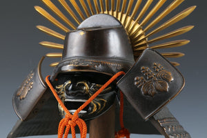 Japanese Vintage Samurai Helmet -Hideyoshi Kabuto with a mask-  Age of Samurai