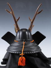 Black Power Japanese Samurai Helmet Middle Size -Shikanosuke Kabuto with a Mask-