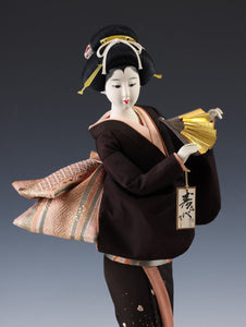 Japanese Beautiful Old Vintage GEISHA Doll -The Fan- Princess Style