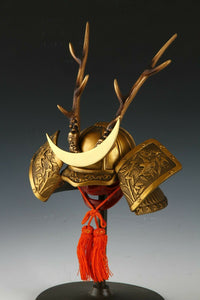 Japanese Samurai Helmet Middle Size -Shikanosuke Kabuto with a Mask- Tsushima