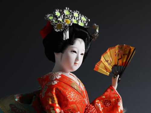 Beautiful Craft Maker Japanese Traditional Fan GEISHA Doll