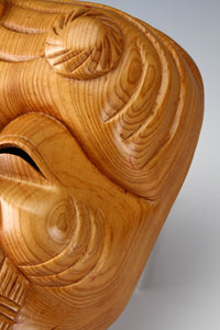 Beautiful Japanese Hinoki Wooden NOH MASK -Okina- 翁面