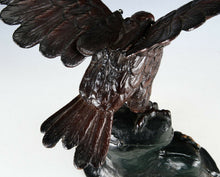 Japanese Bronze Hawk -Room Guardian Sculpture- Great Takaoka Product