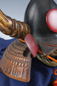 Old Vintage Japanese Samurai Helmet -Kuroda Nagamasa- with a mask Rare 黒田長政