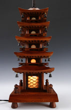 Japanese Vintage Wooden Figure FIVE STORY PAGODA Lamp 五重塔 Tsushima