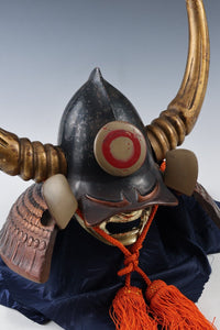 Old Vintage Japanese Samurai Helmet -Kuroda Nagamasa- with a mask Rare 黒田長政