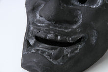 Old Vintage Japanese Black Power Noh Mask -Han nya- Paper Clay Nice Product