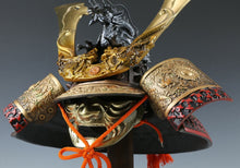 Massive Japanese Samurai Helmet -Great Dragon- with a mask Rare!!  源氏兜