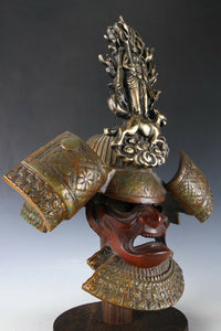 Extremely Rare Type Japanese Samurai Helmet -Buddhism Kabuto with a Mask-