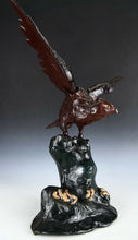 Japanese Bronze Hawk -Room Guardian Sculpture- Great Takaoka Product