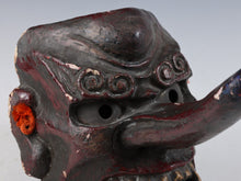 Old Vintage Japanese Paper Clay Noh Mask Plaque -Tengu- Braggart Showa Era