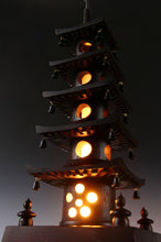Japanese Vintage Wooden Figure Five Story Pagoda Lamp 五重塔
