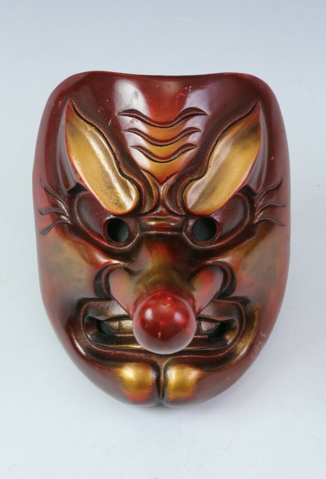 Vintage Japanese Iron Buddhism Mask -Tengu- Buddhism Mask Plaque