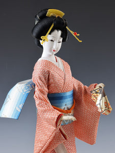 Beautiful Japanese GEISHA Doll -Traditional Fan- Kikusui Doll Product 菊水