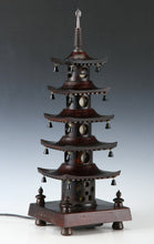 Japanese Vintage Wooden Figure Five Story Pagoda Lamp 五重塔