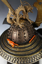 Massive Japanese Samurai Helmet -Great Dragon- with a mask Rare!!  源氏兜