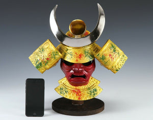 Rare Type Japanese Samurai Helmet -Takeda Shingen Kabuto with a Mask-