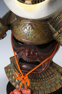 Rare Type Japanese Samurai Helmet -Sengoku Kabuto with a Mask-