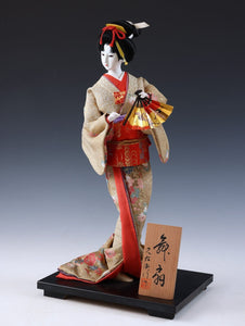 Vintage Classic Style Japanese Traditional Fan Geisha Doll -Oyama Doll- 舞扇