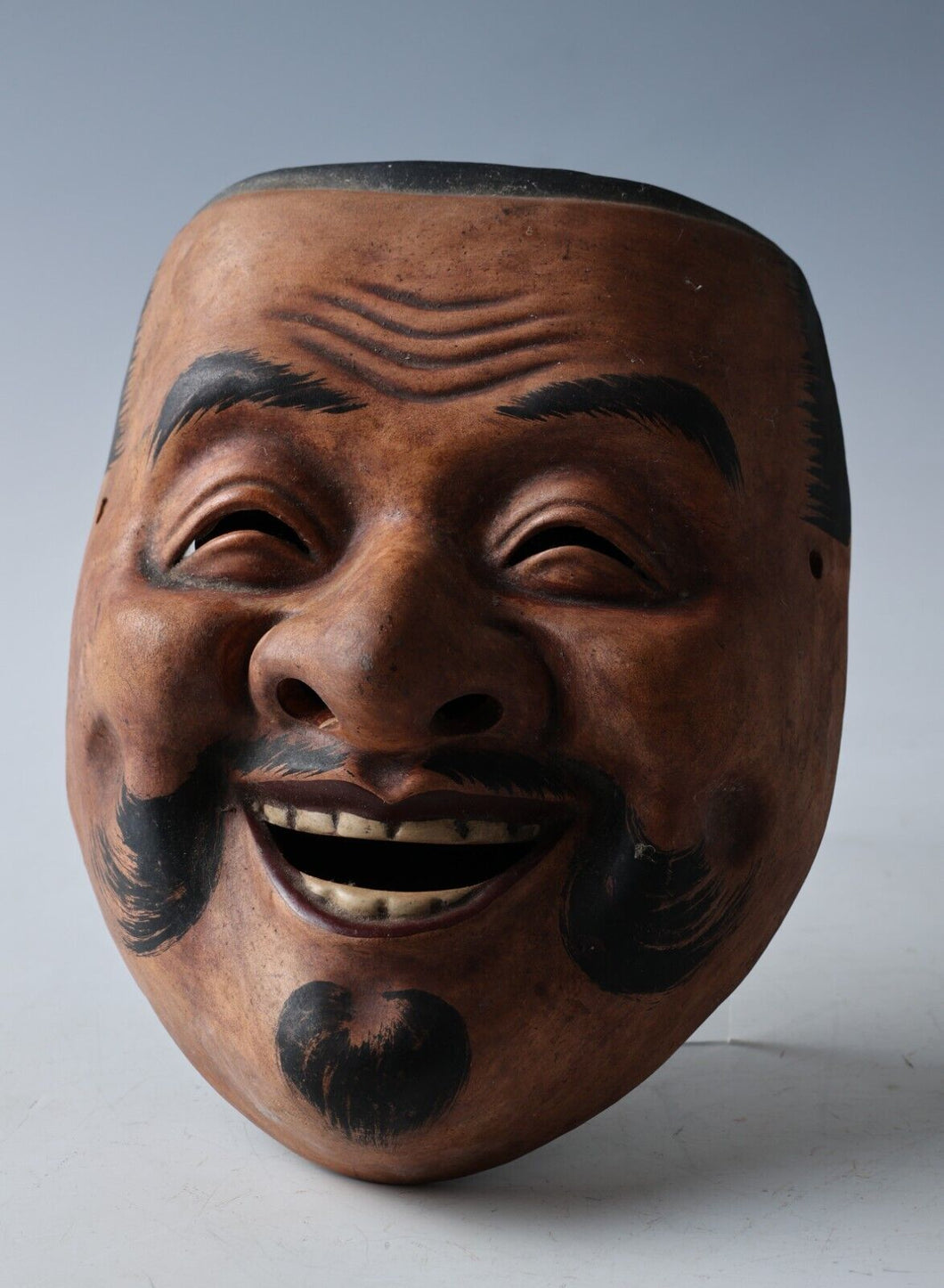 Old Vintage Japanese Ceramic Kagura Noh Mask -The Old Wise Man-