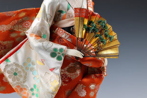 Japanese Vintage Geisha Doll -Traditional Fan- Oyama Doll 扇