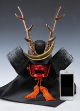 Black Power Japanese Samurai Helmet Middle Size -Shikanosuke Kabuto with a Mask-