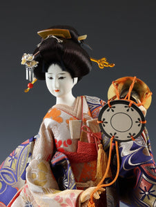 Japanese Vintage Geisha Doll -Traditional Percussion- Oyama Doll