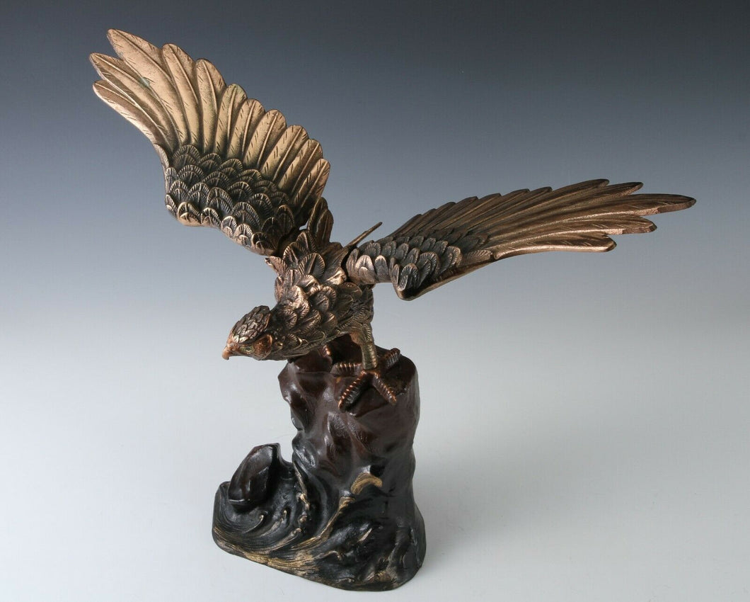 Japanese Iron Hawk -Room Guardian Sculpture- Great Takaoka Product Tsushima