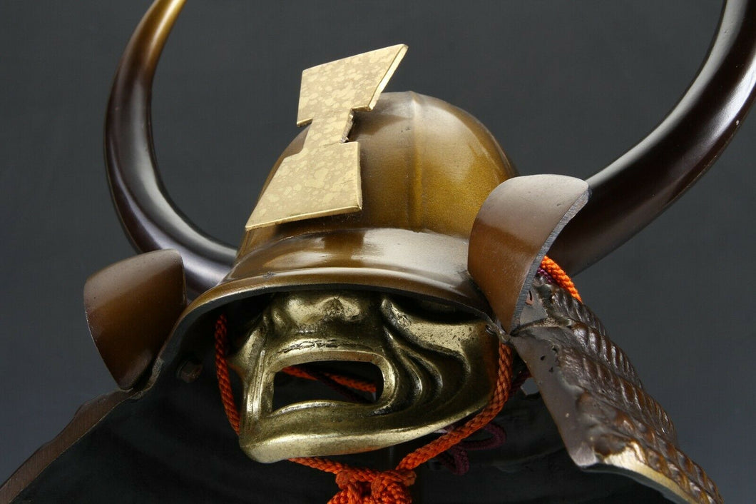 Vintage Japanese Samurai Helmet -Kansuke's helmet- with a mask Rare