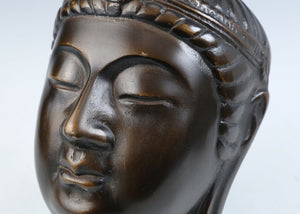 Old Vintage Beautiful Japanese Buddhism Bronze Mask -Kannon- 観音