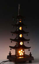 Japanese Vintage Wooden Figure Five Story Pagoda Lamp 五重塔