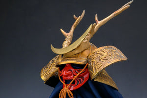 Japanese Samurai Helmet Middle Size -Shikanosuke Kabuto with a Mask- Tsushima