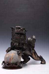 Japanese Legendary Leo Massive Bronze Figure Good Atmosphere Komainu