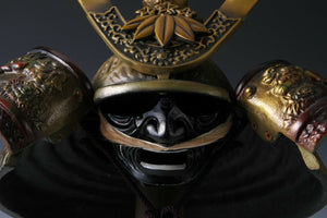 Japanese Vintage Massive Samurai Helmet -Yoshitsune Kabuto- with a mask Tsushima