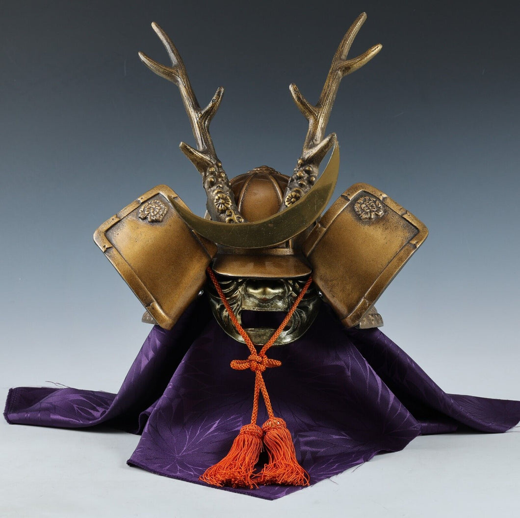 Japanese Samurai Helmet Middle Size -Shikanosuke Kabuto with a Mask- Tsushima