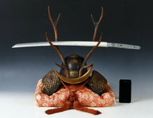 Life Size Japanese Samurai Helmet -shikanosuke kabuto- with a Replica Tsushima