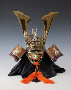 Japanese Samurai Helmet -Dragon and Hawk Deco Kabuto with a mask-