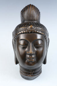 Old Vintage Beautiful Japanese Buddhism Bronze Mask -Kannon- 観音